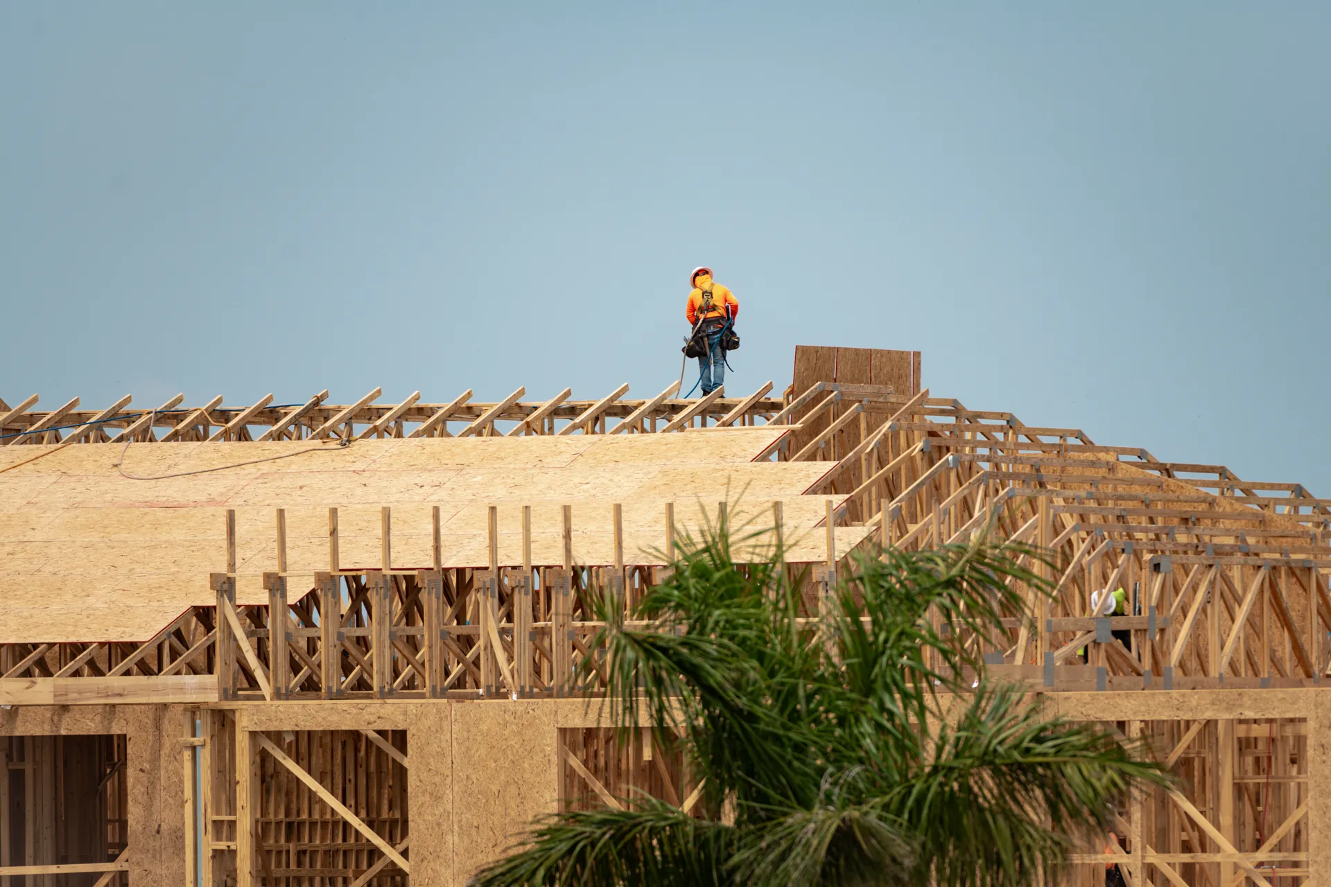 Job-site protection and framing on a Reylan roof