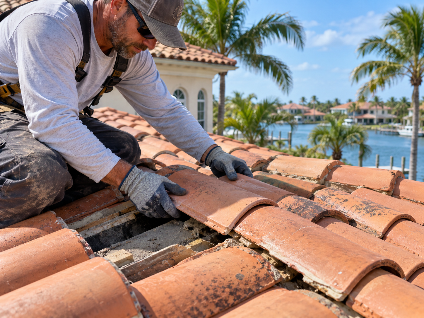 Clay tile roof replacement